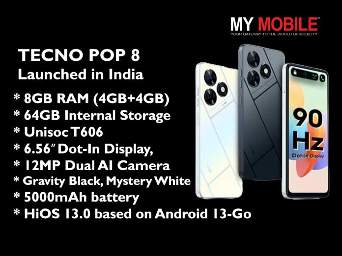 TECNO POP 8 Launched in India TECNO POP 8 Launched in India