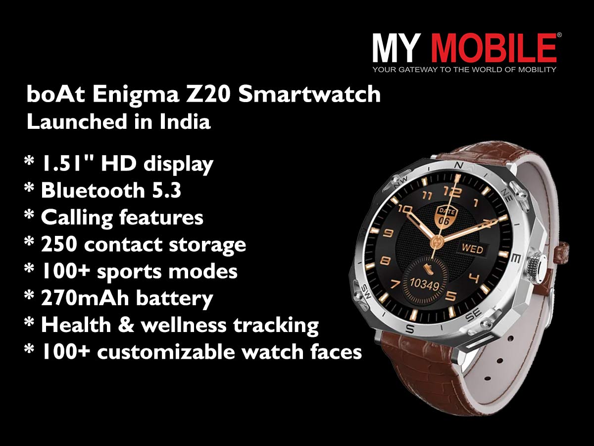 boAt Enigma Z20 Smartwatch Launched in India Price, Features, Specs