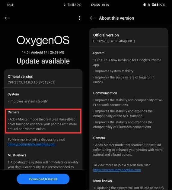 Other Key Features of the OxygenOS Update