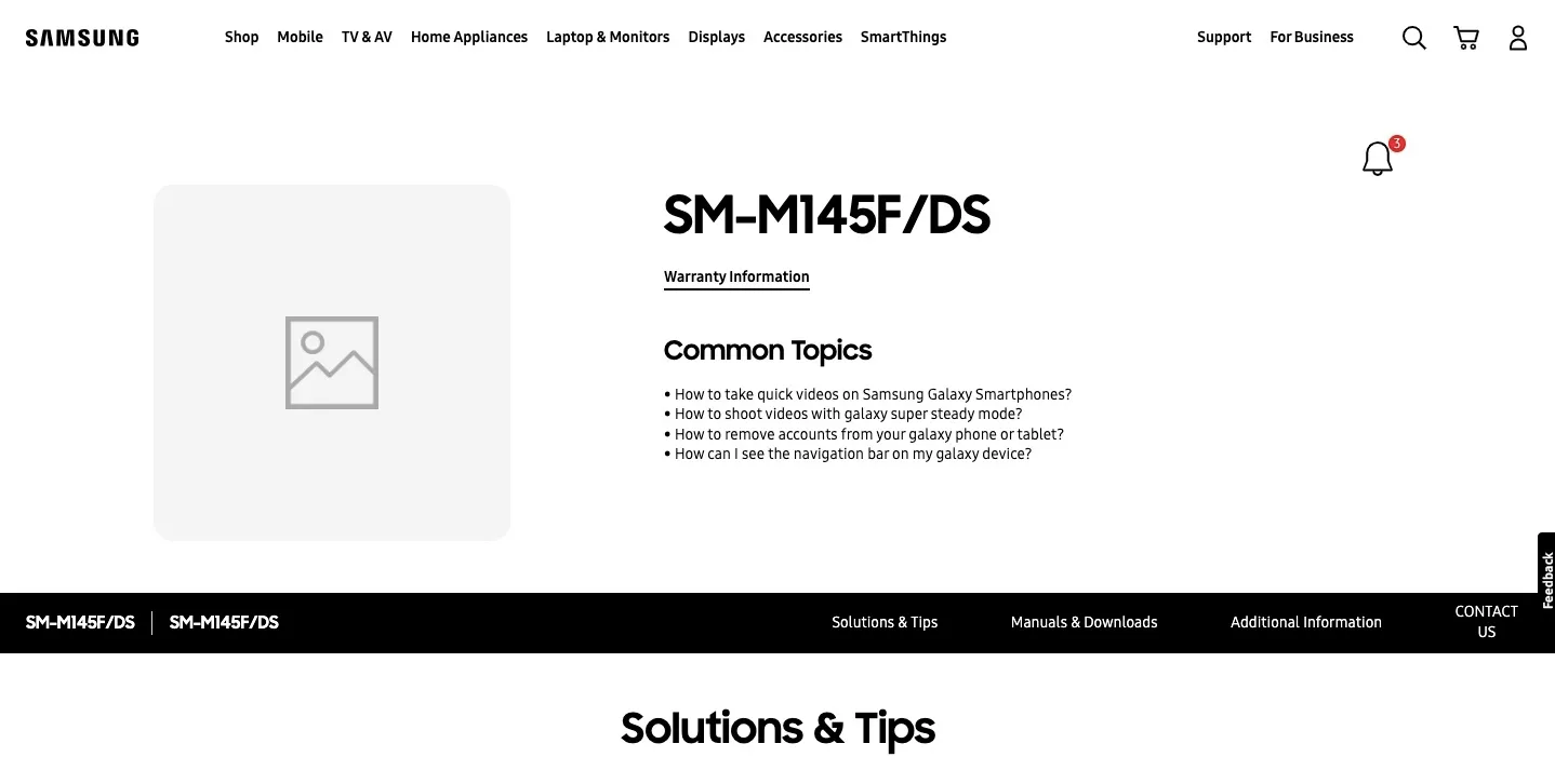 Galaxy M14 4G, identified by the model number SM-M146B