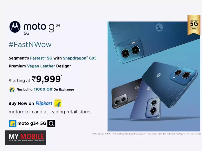 Moto G34 5G Goes for Sale in India Today