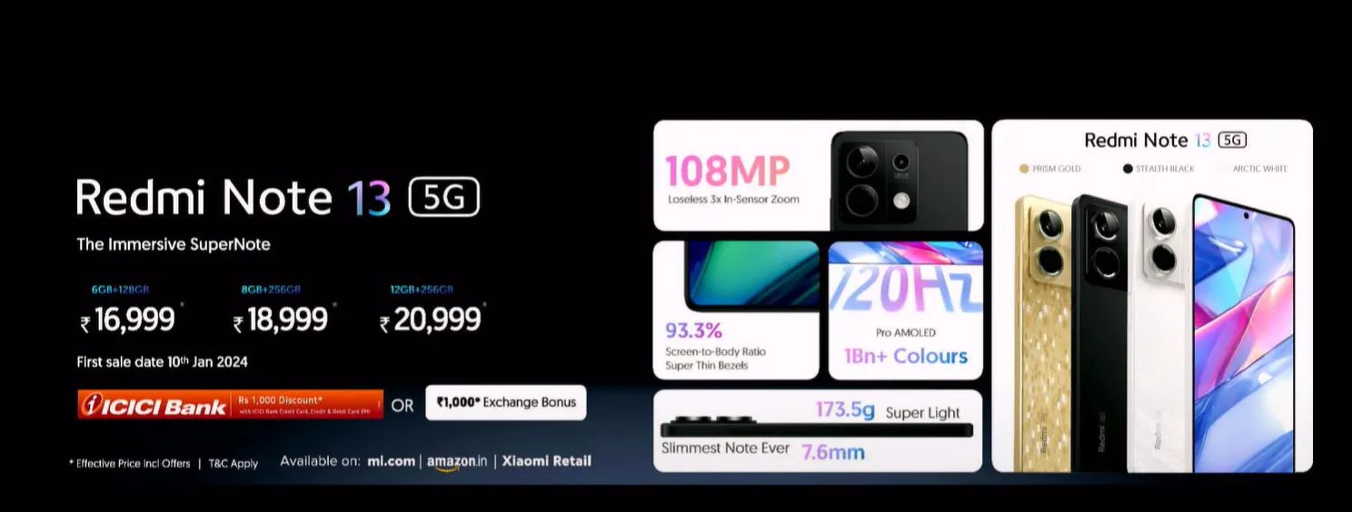 Xiaomi Redmi Note 13 Price in India, Full Specifications (28th Feb 2024)