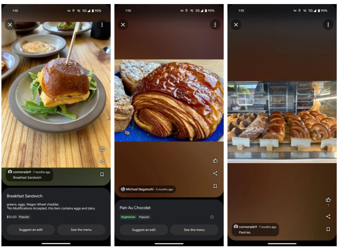 New feature identifies specific dishes with descriptions and labels