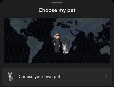 AI pets appear alongside user Bitmojis on Snapchat's geolocation map