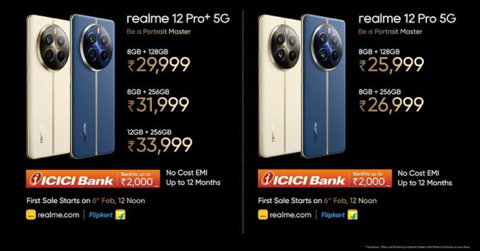 Realme 12 Pro series: Pricing and availability