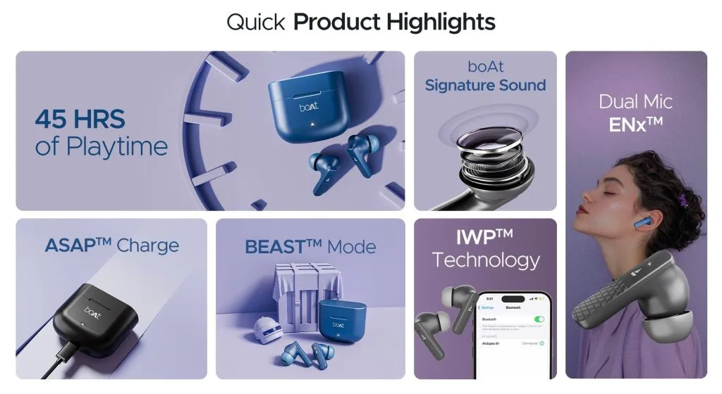 Quick Specifications: boAt Airdopes 91