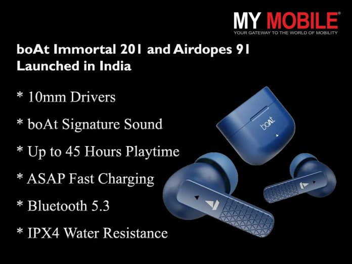 boAt Immortal 201 and Airdopes 91 Launched in India: Pricing, Features, Specs