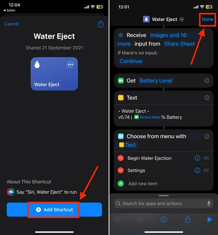How to Use the Water Eject Siri Shortcut