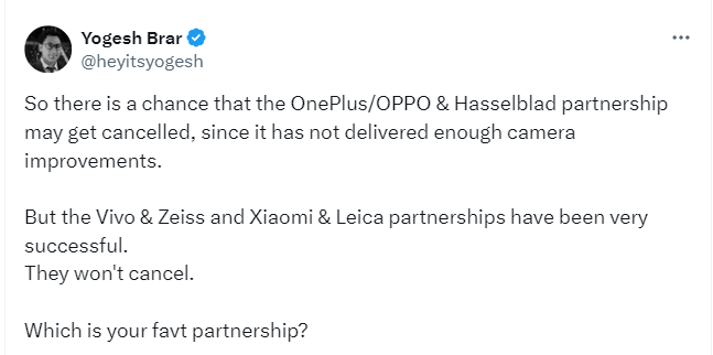 OnePlus and Oppo May End Hasselblad Partnership in Camera Tech Shake-Up