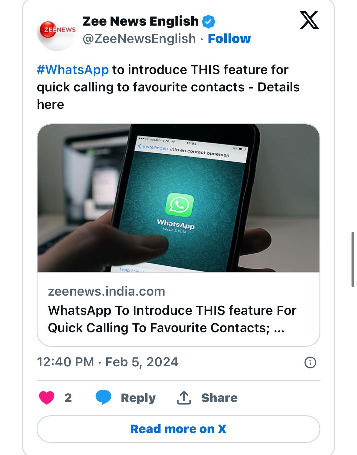 WhatsApp to Enhance Calling Experience with New Favourites Feature