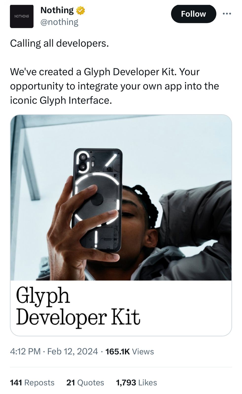 Nothing has released “Glyph Developer Kit” for Phone (1) and Phone (2)
