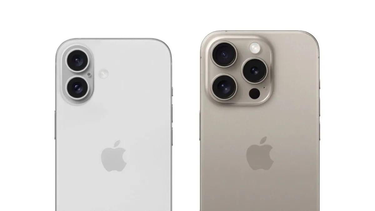 A fan-made render of the iPhone 16 (left) and iPhone 16 Pro (right) (Image credit: AppleHub via Twitter)