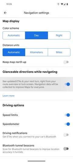 New settings for glanceable directions in Maps