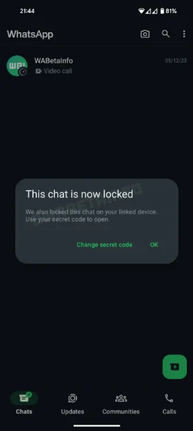 WhatsApp Synchronized Chat Lock