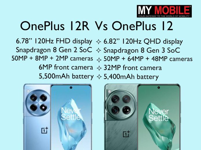 OnePlus 12 vs OnePlus 12R OnePlus 12 vs OnePlus 12R