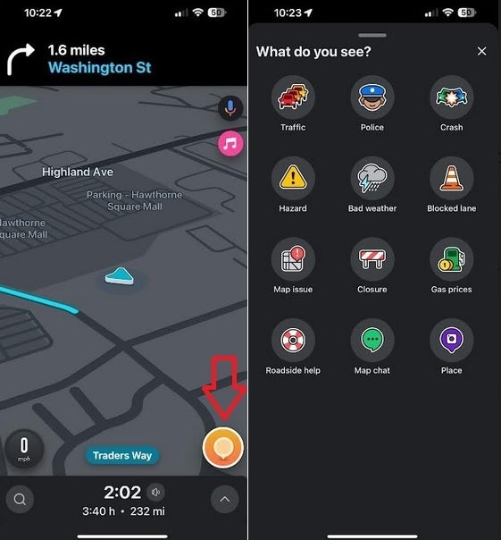 Update to Waze gives users a new page to report certain hazards on the road