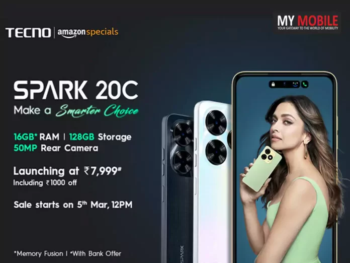 Tecno Spark 20C First Sale to Commence on 5th March Exclusively on Amazon