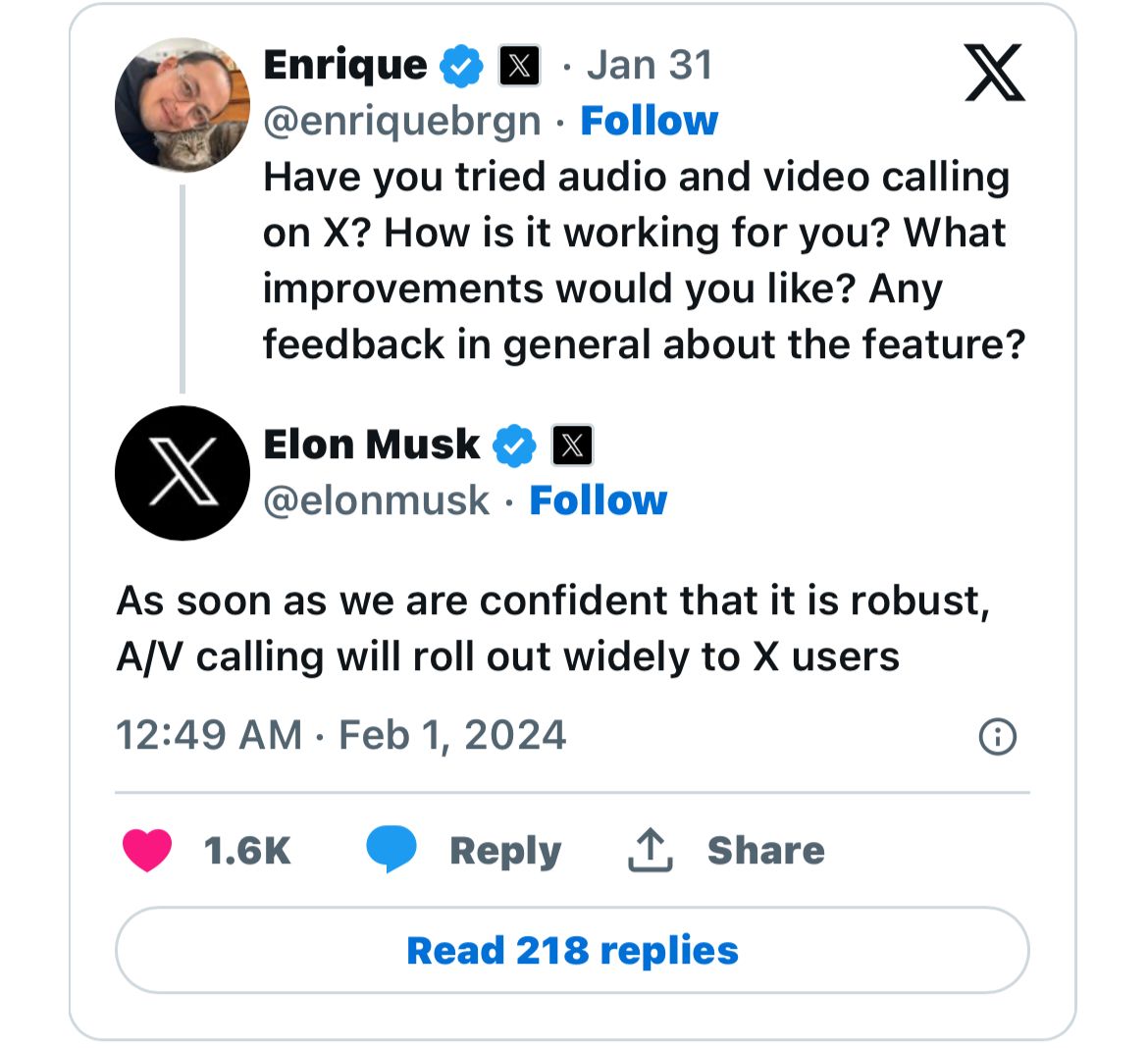 X Allowing Video and Voice Calls to All Users