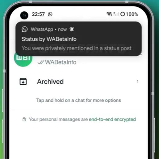 You mention specific users when you share a WhatsApp status, similar to tagging in Instagram Stories.