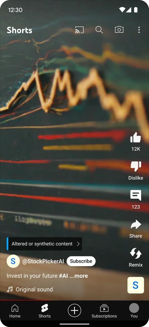 Example of a label on the video player