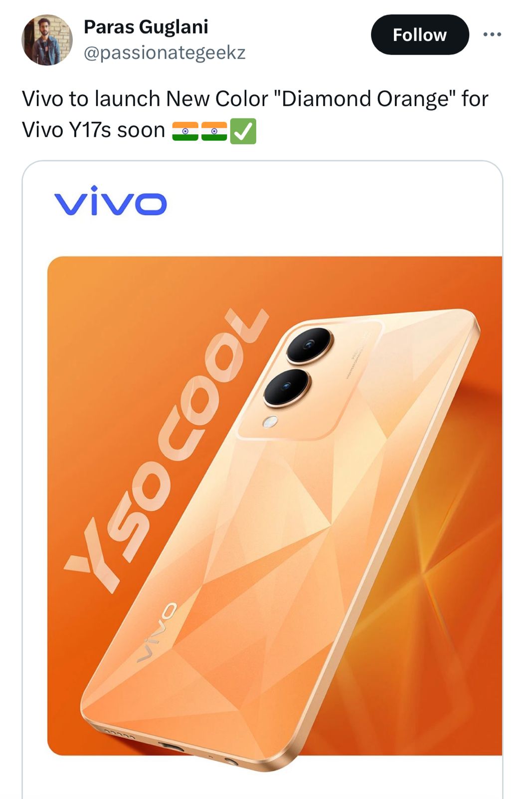 Vivo Y17s Diamond Orange