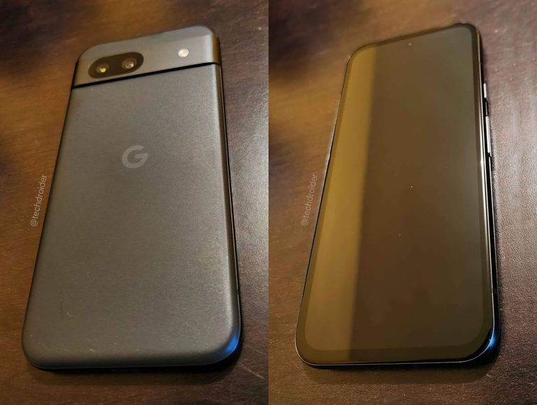 Leaked images show the Google Pixel 8a's matte finish and rounded screen edges