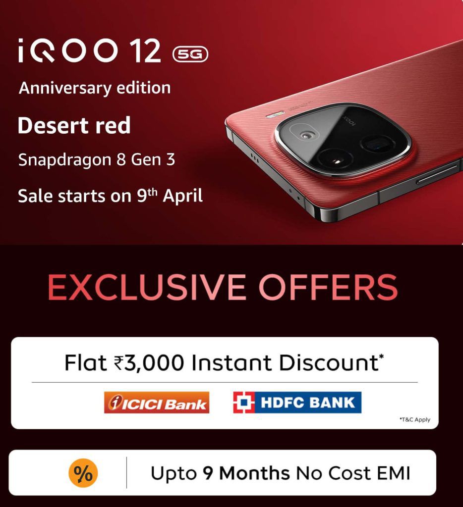 iQOO 12 Desert Red Anniversary Edition: Price in India and Availability