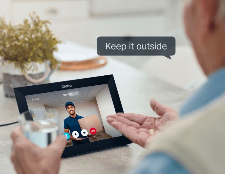 The video door phone includes a Home Tab and the Video Doorbell Pro
