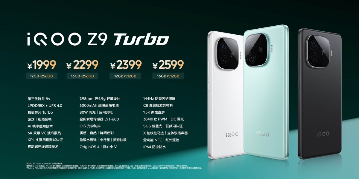 iQOO Z9 Turbo Pricing & Colours