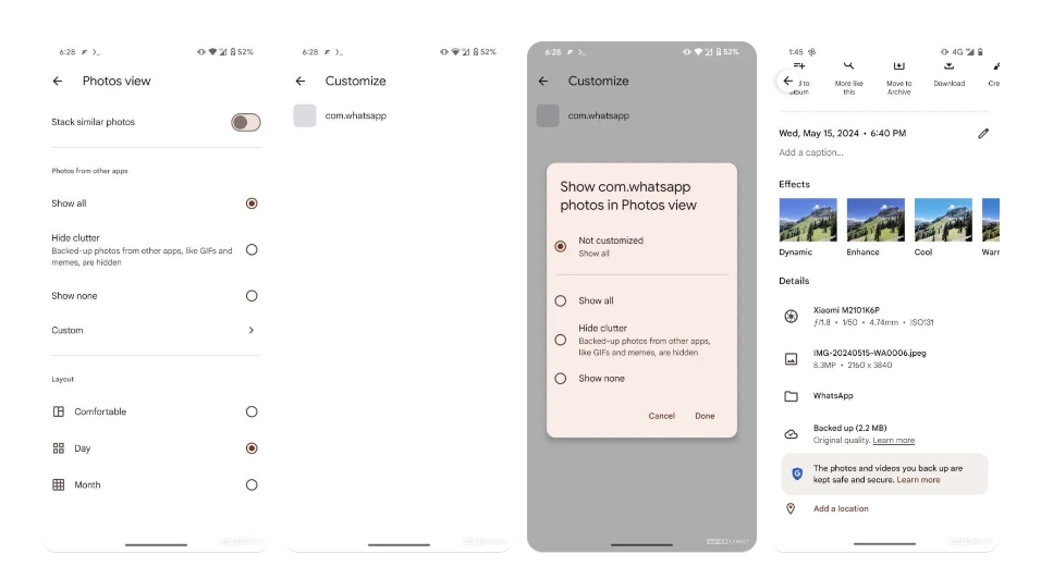 New feature to manage photo display from other apps
