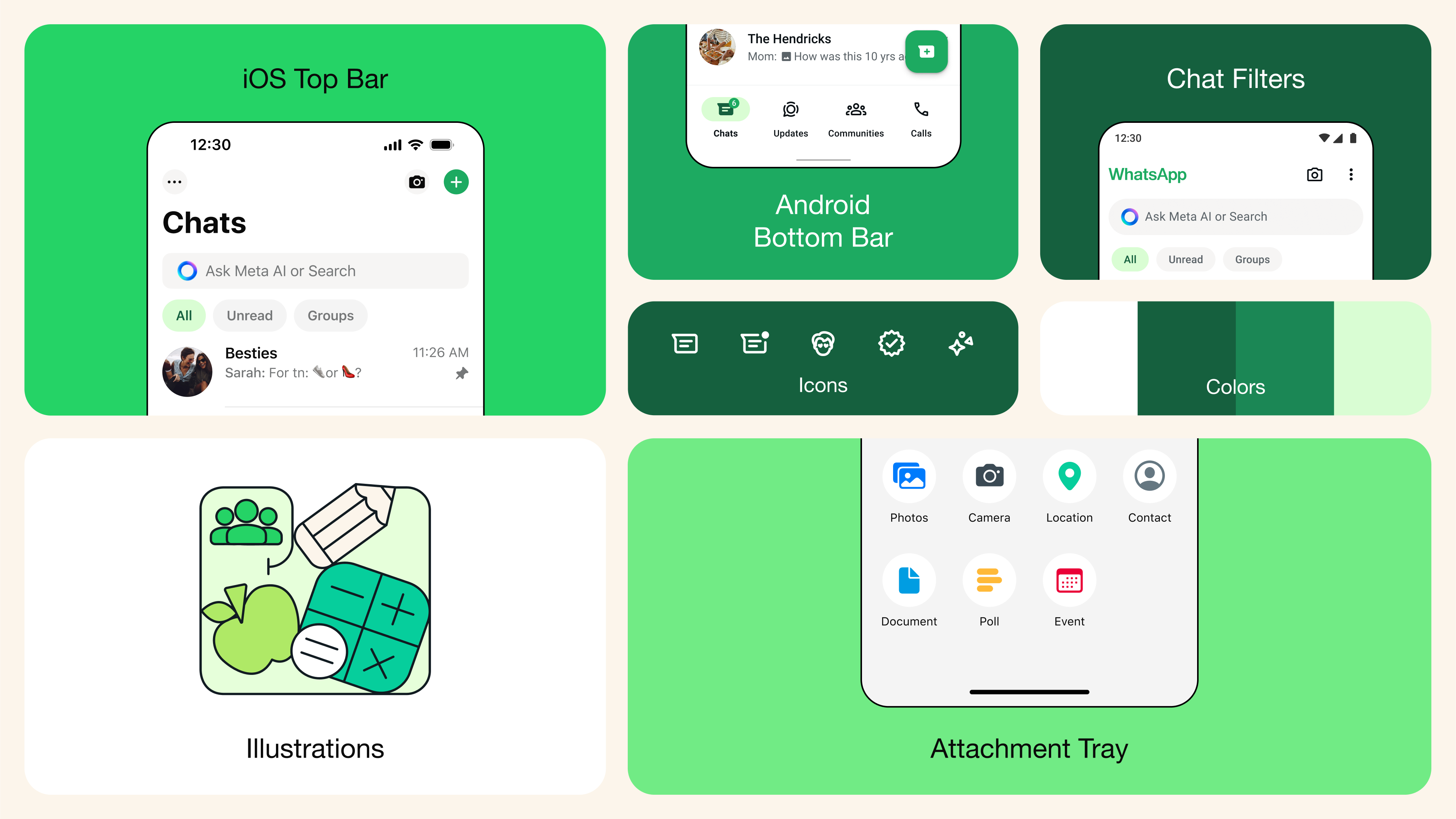 WhatsApp enhances its iconic green colour throughout the app's interface
