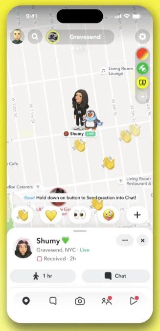 Snapchat Maps have become more interactive, enabling users to send quick waves or heart emojis based on friends' movements and locations