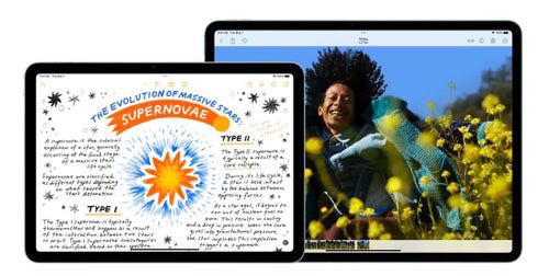 iPad Air's all-day battery life and 5G connectivity (on cellular models) ensure reliable power