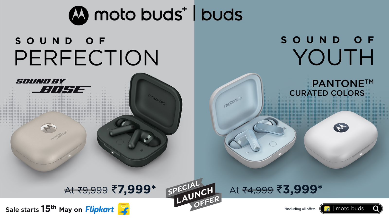 Motorola today announced the launch of the moto buds and moto buds+ in India