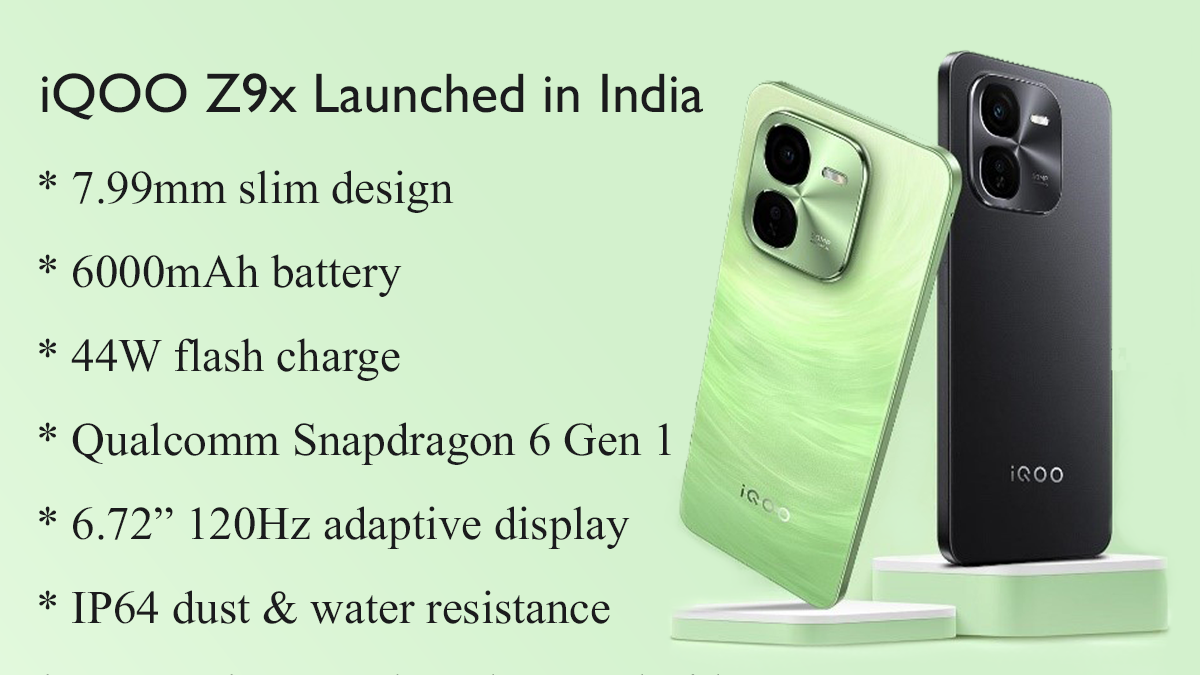 iQOO Z9x Launched in India with 6000mAh Battery, Snapdragon 6 Gen