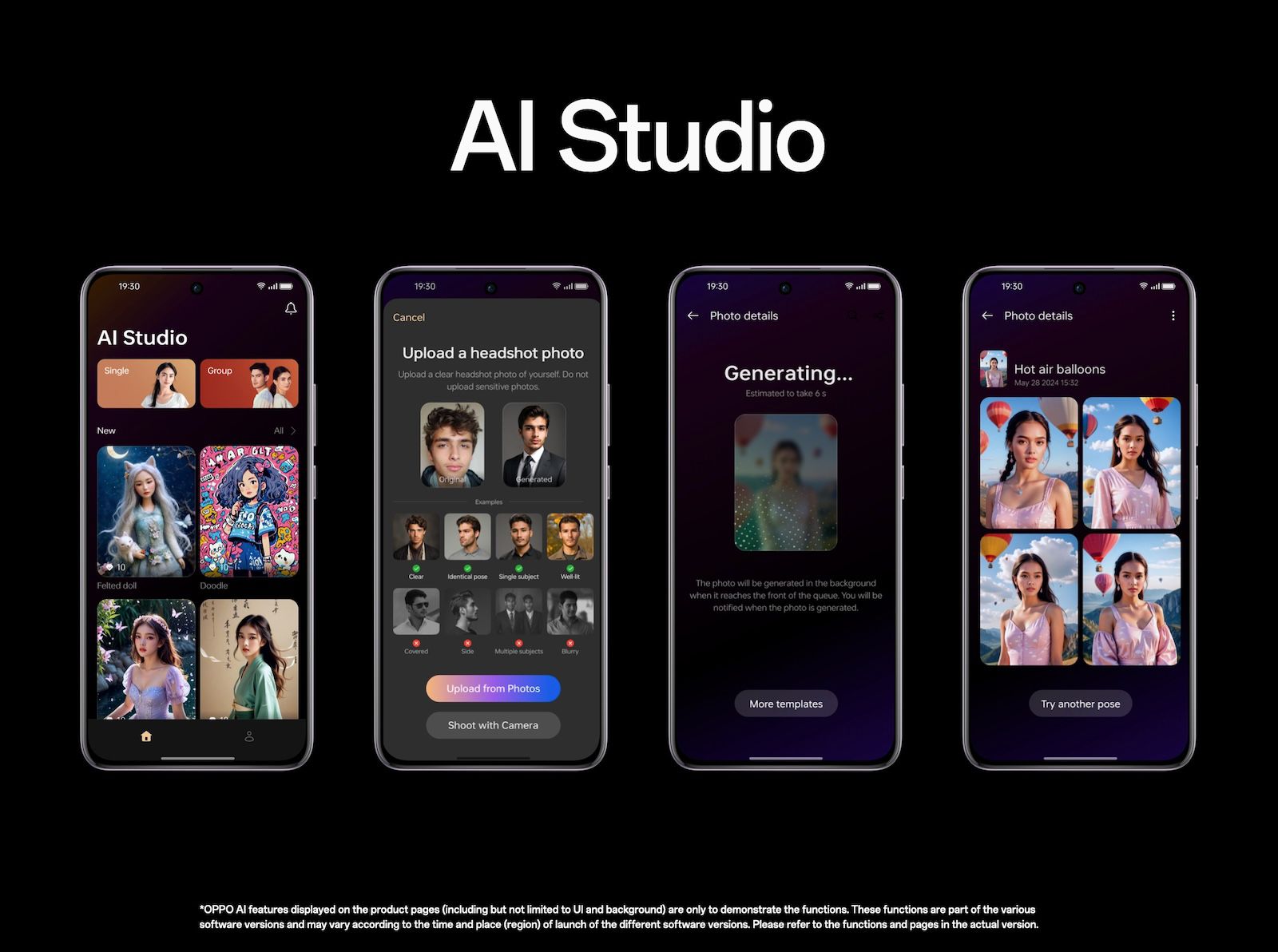 AI Studio can create digital avatars or artistic portrait styles from just one single user photo