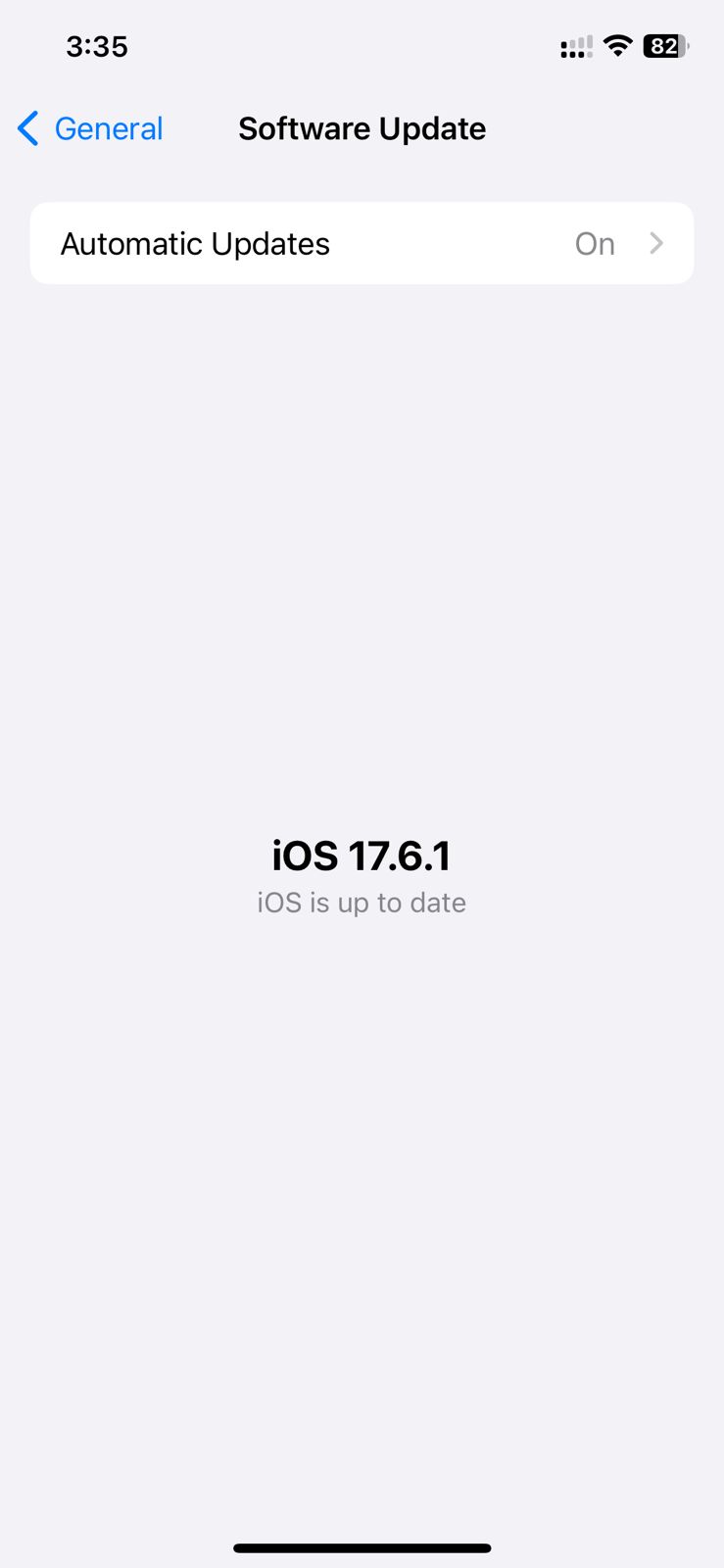 To check for updates, go to Settings > General > Software Update.