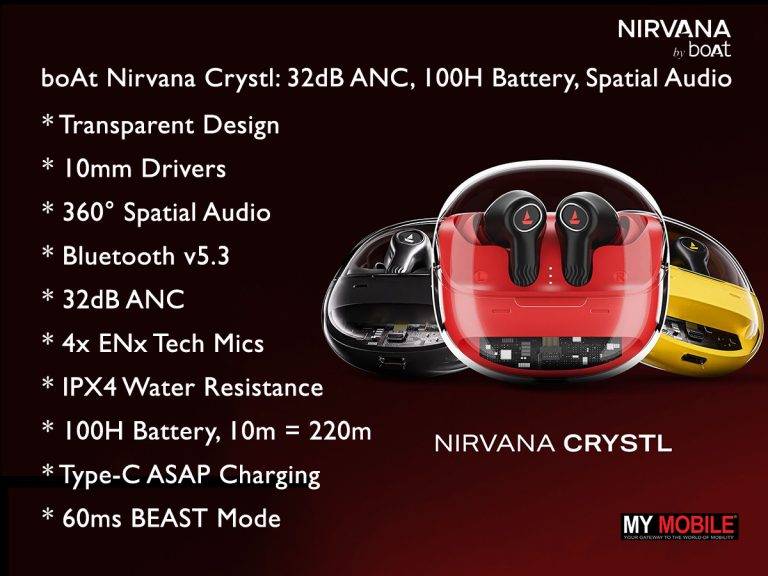Nirvana by boAt presents ‘Nirvana Crystl’ with 32dB ANC along with 100-Hour Battery Life, and Spatial Audio