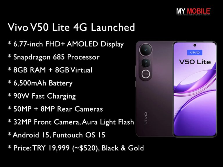 Vivo V50 Lite 4G Launched with 120Hz AMOLED Display, 6,500mAh Battery and 50MP Cameras
