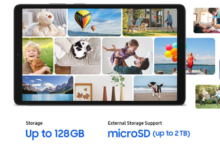 Caption - Samsung Galaxy Tab A11 storage. 