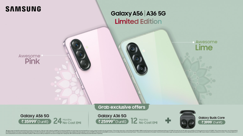 Samsung announces new colours of select A-series phones and discounted offers. (Image credit - Samsung)