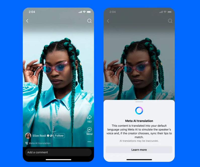 Meta announces expansion of AI Translation feature on Reels. (Image credit - Meta)