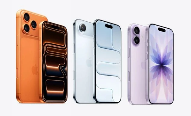  iPhone 17 Pro Series (left), iPhone 17 Air (centre) and iPhone 17 (right). (Image credit - Apple)