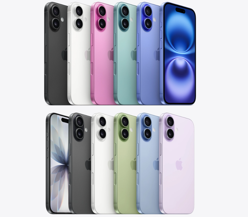  iPhone 16 (top) and iPhone 17 (bottom). (Image source - Apple)