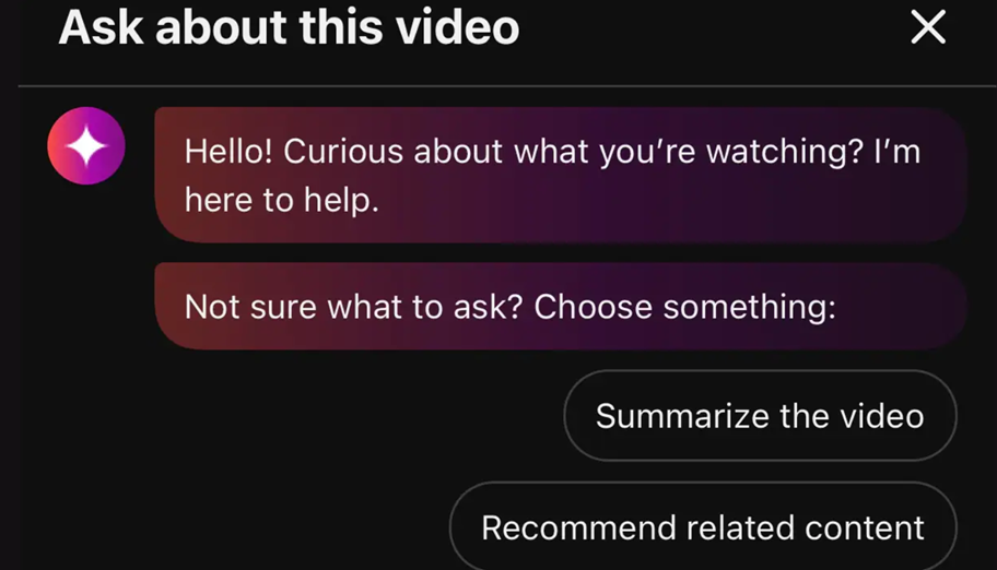 The YouTube Ask Button is now available for select users.