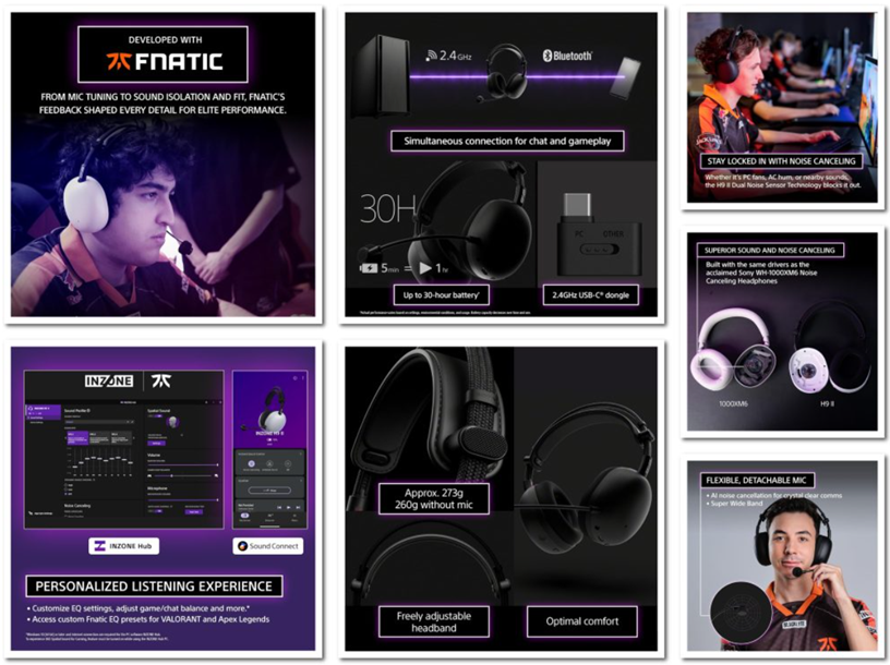  Sony INZONE H9 II Wireless Gaming Headset key features. (Image credit - Sony)