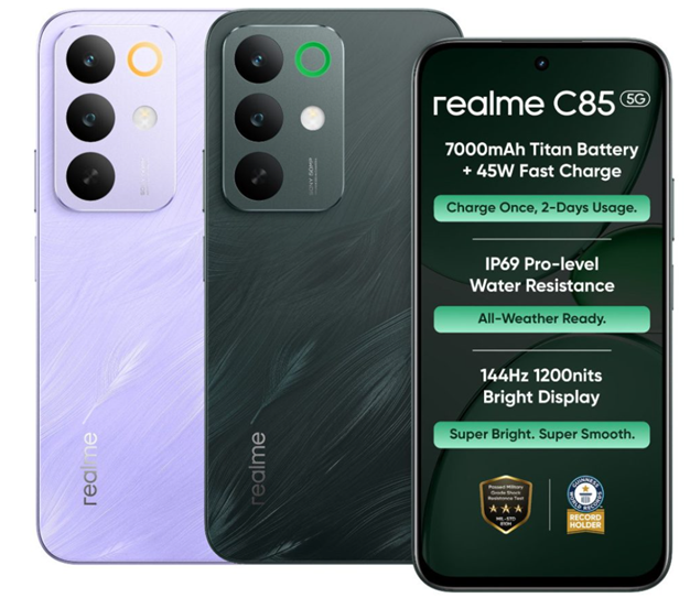  Realme C85 5G colours. (Image credit - Realme)