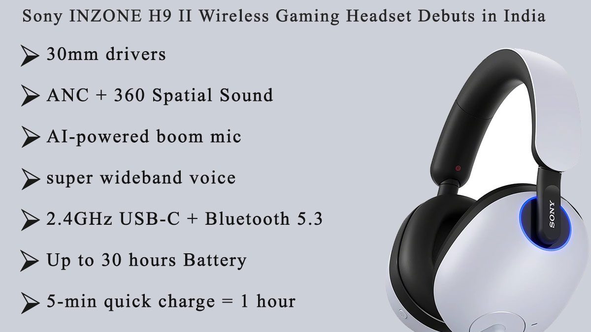 Sony INZONE H9 II Wireless Gaming Headset Debuts in India With
