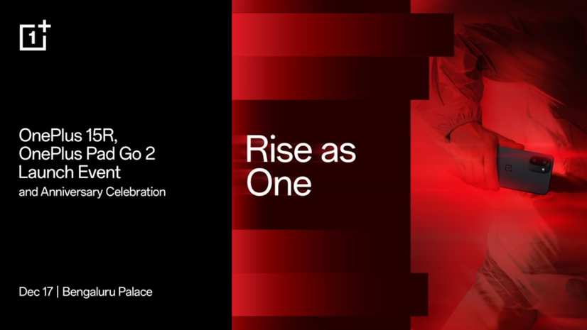 OnePlus 15R and OnePlus Pad Go 2 launch event details announced. (Image credit - OnePlus)