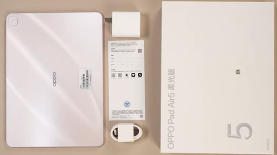 Oppo Pad Air 5 in the box contents shown in the unboxing video. (credit - YouTube channel Geeks Digit)
